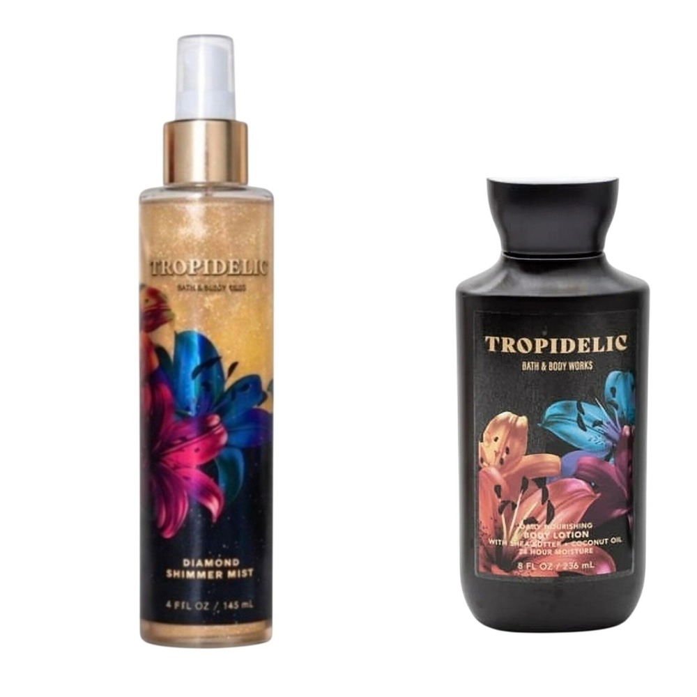 "RARE" Bath Body Works TROPIDELIC Fine Fragrance Shimmer Body Mist & Lotion